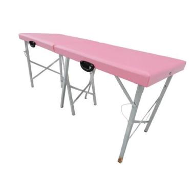Imagem de Maca dobrável portátil ROSA BEBÊ Premium - Estética/Hospitalar/Massage