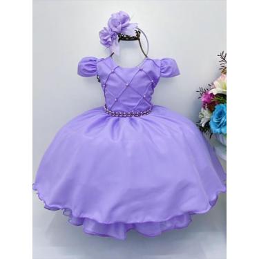 Imagem de Vestido infantil lilás c/ cinto de pérolas casamento luxo - PUZZLE, 12