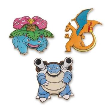 Imagem de Pokémon Centro: Pokémon Deluxe Pins: Venusaur, Charizard & Blastoise Pin Box Set (pacote com 3)