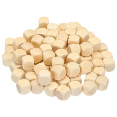 Imagem de PATIKIL Dados em branco de madeira de 20 mm, 120 peças inacabadas de 6 lados com blocos de madeira quadrados de canto redondo para projetos de artesanato DIY