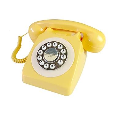 Imagem de Telefone retrô com fio, telefone clássico dos anos 80/telefone fixo antigo/telefone antigo com fio para casa/escritório/hotel