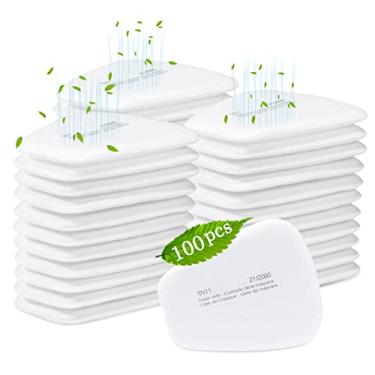 Imagem de AiliveSun Filtro de Algodão para Tinta Respiratória À Prova de Poeira Antipartículas 5N11 Filtros para 6200, 6800, 7502 Séries Máscara de Gás Substituição de Filtro (100 Unidades)