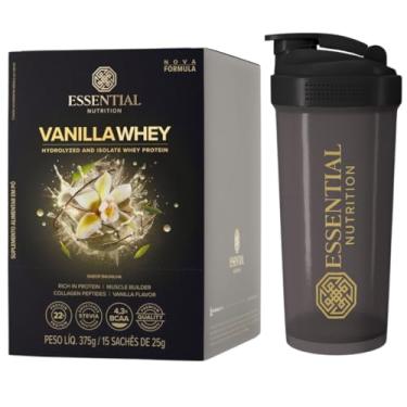 Imagem de Vanilla Whey Protein Isolado e Hidrolisado - Box 15 Sachês - Essential + Coqueteleira Oficial