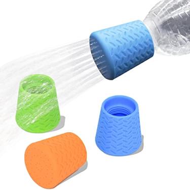 Imagem de Bongpuda 3 peças de pulverizador de chuveiro ao ar livre, tampa de garrafa de água, cabeça de aspersor, acessórios de viagem para plantas, praia e acampamento, equipamento de caminhada para animais de estimação – serve na maioria das garrafas de plástico de refrigerante de água de 473 ml a 2 litros