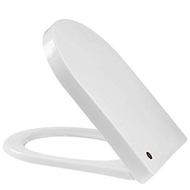 Imagem de Assento sanitário wc-forma de u universal mudo fácil de instalar tampa de vaso sanitário montada na parte superior com dois kits de encaixe, 36cm ~ 44cm-47cm