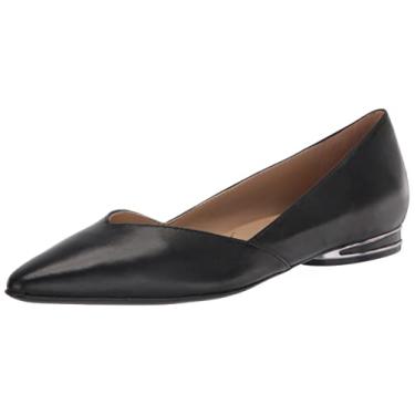 Imagem de Naturalizer Sapatilha feminina Havana bico fino sem cadarço, Couro preto, 10 Wide