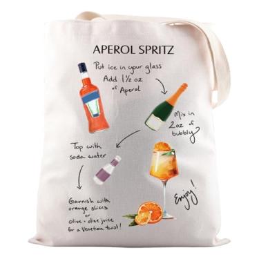Imagem de JNIAP Presente para amantes de coquetéis Aperol Spritz Bar e sacola de receitas para coquetéis, Sacola Aperol S, 21 x 7 x 1 inches, Sacola