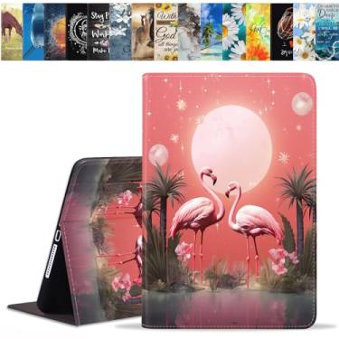 Imagem de BWOOLL Capa para Samsung Galaxy Tab S10 Plus (2024)/S9 Plus/S9 FE Plus 5G 12,4 polegadas (2023), capa fina e leve de couro PU com suporte para despertar/hibernar automaticamente, flamingo