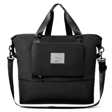 Imagem de Bolsa de viagem para piscina – bolsa de ombro noturna para mulheres, bolsa de fim de semana à prova d'água, bolsa de mão esportiva, bolsa de ginástica para mulheres, Preto, Tendência