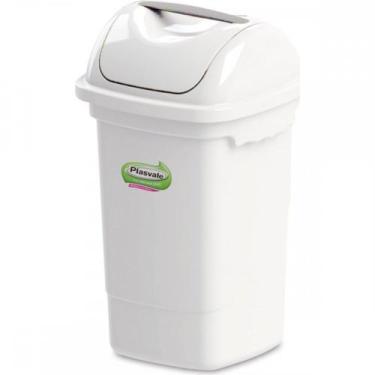 Imagem de Lixeira Plasvale Basculante 30L Branca, Branco