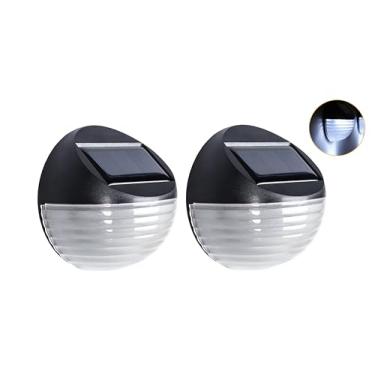 Imagem de NIDETION Luzes solares de deck ao ar livre, iluminação automática à prova d'água LED degrau e luzes de parede para escadas, cercas, trilhos, quintal, garagem, decoração de pátio (branco frio, pacote