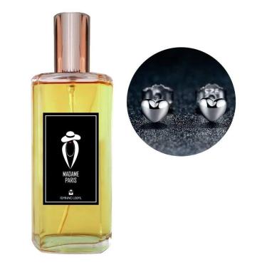 Imagem de Perfume Feminino Madame Paris + Brinco Prata Coração