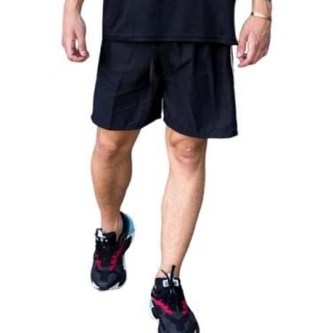 Imagem de 3 Shorts Tactel Faixas Lateral 1 Bolso Traseiro Verão 092 - FR, 3 pret