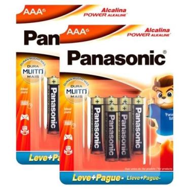 Imagem de 2 Cartela Pilha Panasonic Alcalina AAa Mn2400b4 6 Pilhas