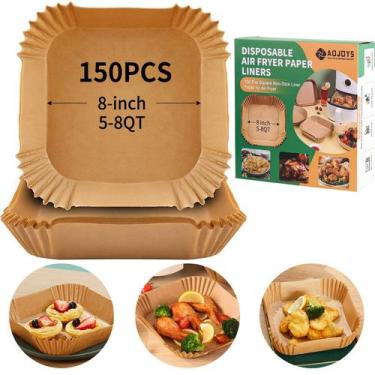 Imagem de Forros Descartáveis para Air Fryer AOJOYS - 150 Unidades Quadradas de 