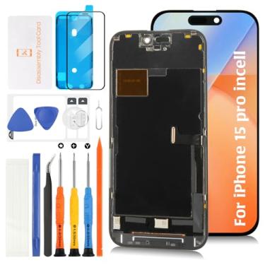 Imagem de Olivechard Substituição de tela LCD TFT para iPhone 15 Pro [Promoção 120Hz + cabo do sensor] Montagem digitalizador sensível ao toque A2848 A3101 A3102 A3104 com ferramentas de reparo