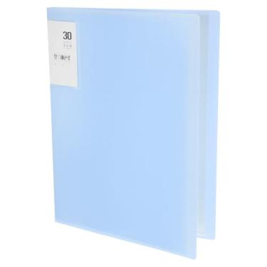 Imagem de M&G Fichário de 30 bolsos com mangas de plástico PP A4 (azul), pasta de portfólio de arte com protetores de folha transparentes, exibição de 60 páginas para organizar documentos, 310 x 235 x 20 mm
