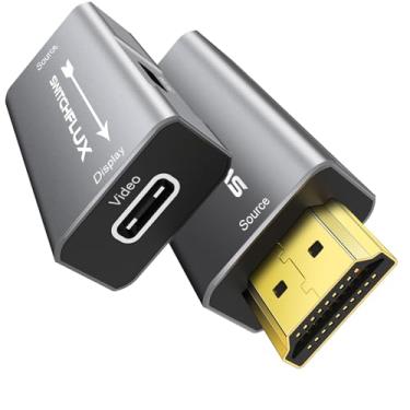 Imagem de SWITCHFLUX Adaptador HDMI para USB C | Fonte HDMI 4K @60Hz para conversor de tela USB-C para óculos XR/AR (XREAL One, Air 2 Pro, VITURE Pro, RayNeo Air 2s, Rokid), monitores portáteis, laptop