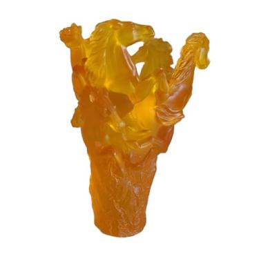 Imagem de Generic Vaso de resina de resina de resina moderna de cavalos de cavalos múltiplos, Amarelo