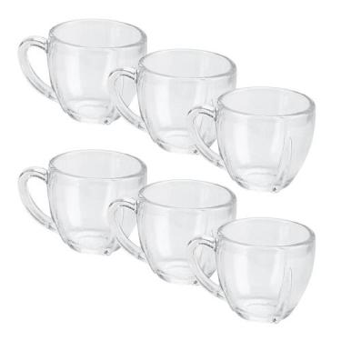 Imagem de Conjunto de Xícaras Café Transparente 6 Unidades Mug 110ml - Wincy