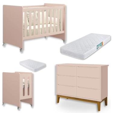 Imagem de Quarto de Bebê Berço Evolution + Cômoda 6 Gvts + 02 Colchões - Reller 