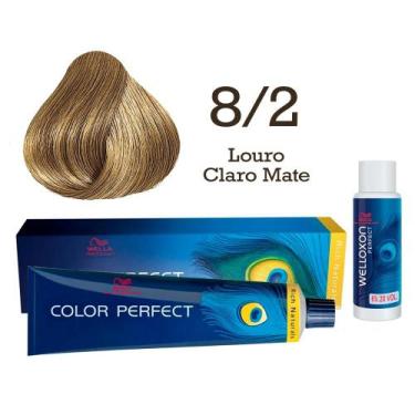 Imagem de Coloração Color Perfect 8/2 Louro Claro Mate + Ox 20  Wella - Wella Pr