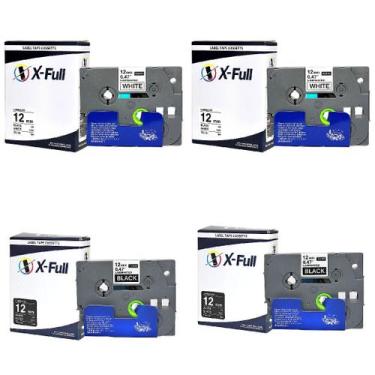 Imagem de 02 Fita Compativel P/ Rotulador Tze-231 + 02 Fita Tze-335 Cor Branca +