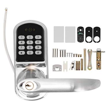 Imagem de Fechadura inteligente para porta com impressão digital e fechaduras, fechadura de porta de indução eletrônica 3 em 1, trava de porta de entrada para portas sem roubo