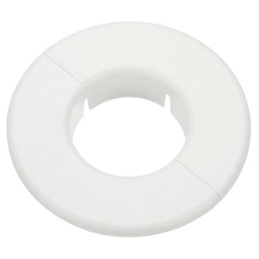 Imagem de PATIKIL Flange dividida na parede 2,3" (58 mm), fivela redonda removível placa de escudo cobertura de tubo de água para cozinha banheiro ar condicionado braço torneira decoração, branco