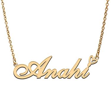 Imagem de RONKAH Colar de nome personalizado personalizado com coração colar de nome personalizado para mulheres colar de moda pessoal melhor presente para menina, mãe, filha, amizade, Natal, aniversário,