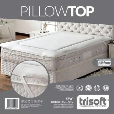 Imagem de Pillow top protetor casal king size colchão 1,93x2,03x40 cama confortá