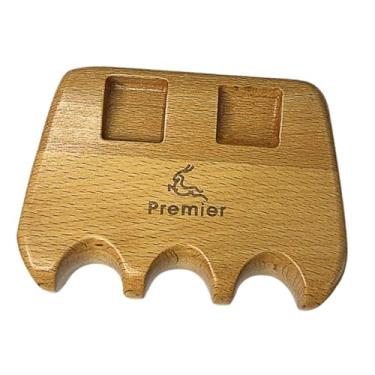 Imagem de rockible Suporte do bastão de piscina descanso de madeira maciça de armazenamento leve profissional portátil stick stick rack stand para cubra bilhar quarto, 3 Tacos 9cmx12.5cm