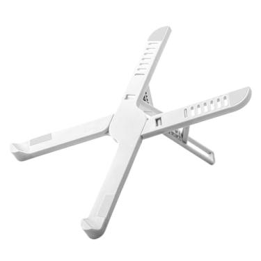 Imagem de Suporte para laptop Suporte portátil dobrável para laptop, suporte de resfriamento ajustável em formato de X para mesa Elevador para laptop(Branco)