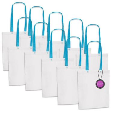 Imagem de Kit 10x Sacola Ecobag em TNT Premium 33x39cm Termo Selado Sisco TopGet