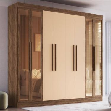Imagem de Guarda Roupa Casal com Vidro Reflecta 8 Portas 100 MDF Chicago Doripel