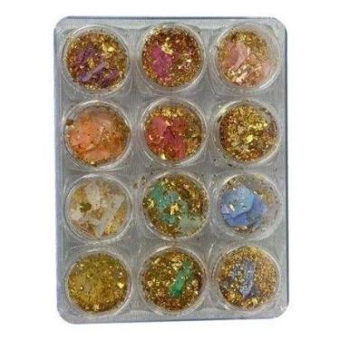 Imagem de Kit 12 Madre Pérola Com Fio de Ouro Decoração Unhas Acrigel - oem, Our