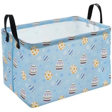 Imagem de KUNRO Cesta De Páscoa Coelho Para Crianças, Caixa Brinquedos Reutilizável, Organizador Armazenamento À Prova D'Água Berçário, Azul Meninos, Sacos Caça Ovos, Brinquedos, Lembrancinhas Festa, Melhor P
