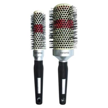 Imagem de Kit Escova Cabelo Cerâmica Térmica 25mm 52mm Pequena Grande - Arte Sed