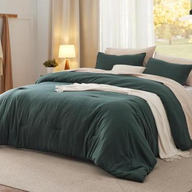 Imagem de Conjunto de edredom Bedsure Queen Size Forest Green GentleSoft