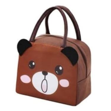 Imagem de Bolsa Térmica Infantil Lancheira C/Alça Estampas Animais (Urso Marron)