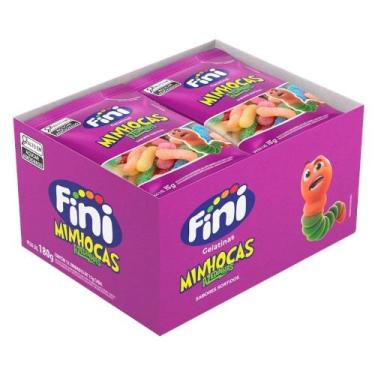 Imagem de Bala Fini Gelatina Minhoca Cítrica 15g - Embalagem com 12 Unidades