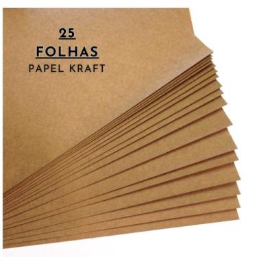 Imagem de FOLHAS KRAFT NATURAL 25 unidades 66X96CM 80GR ARTESANATO EMBRULHO COR 