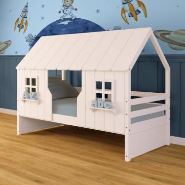 Imagem de Cama Casinha Encantada Madeira Maciça Branco Megamobilia