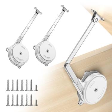 Imagem de XBLWIN Pacote com 2 dobradiças para caixa de brinquedos de fechamento suave | Suportes de tampa de liga de zinco resistente para baús de brinquedos de madeira, baús e bancos de armazenamento |