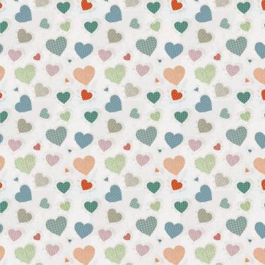 Imagem de Papel De Parede Adesivo Corações Coloridos Decorativo Teen