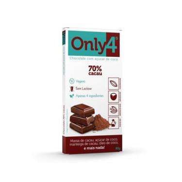 Imagem de Kit 2 Chocolate 70% Cacau Sem Lactose Vegano Only4 80G
