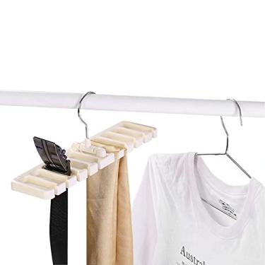 Imagem de 10 Slot Belic Sconfel Rack Rack Robusta Armário Plástico Guarda -roupa Marrom Cinto Marrom de Guarda -roupa Instalação de Gravata espacial. Anti-s (Marfim)