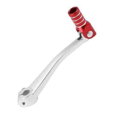 Imagem de Motoforti Alavanca de câmbio dobrável de motocicleta para pedal de liga de alumínio Bosuer 125 Braço de alavanca de câmbio prateado cabeça vermelha com anel prateado