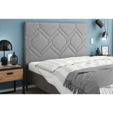 Imagem de Painel De Cama Box Estofada Casal Lima Plus Chumbo - Simbal