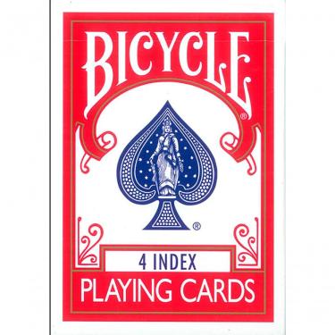 Imagem de Baralho Bicycle 4 Index Azul Ou Vermelho Vermelho